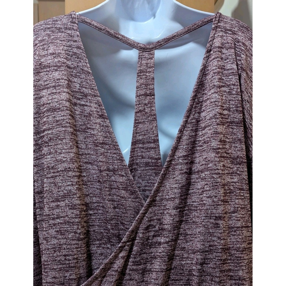Athleta Womens Pose Layer Ease Crossover T-Back Top Heathered Plum Stretch Small - Picture 7 of 12